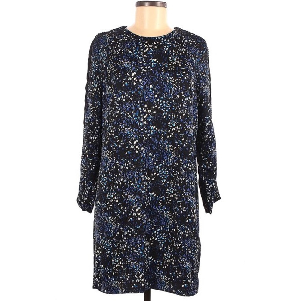 NWT Banana Republic Black and Blue Silk Dres 0